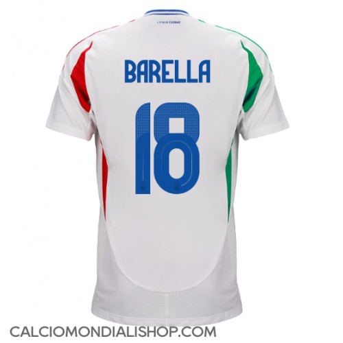 Maglie da calcio Italia Nicolo Barella #18 Seconda Maglia Europei 2024 Manica Corta